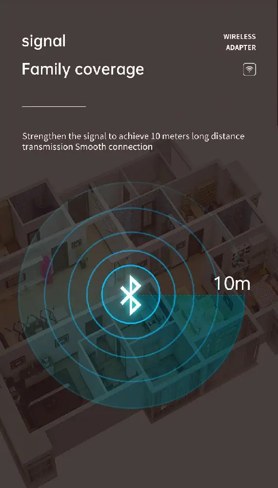 

Bluetooth 5.0 Audio Adapter Bluetooth Receiver Transmitter Two-in-one Hifi Sound Quality Intelligent Noise Reduction