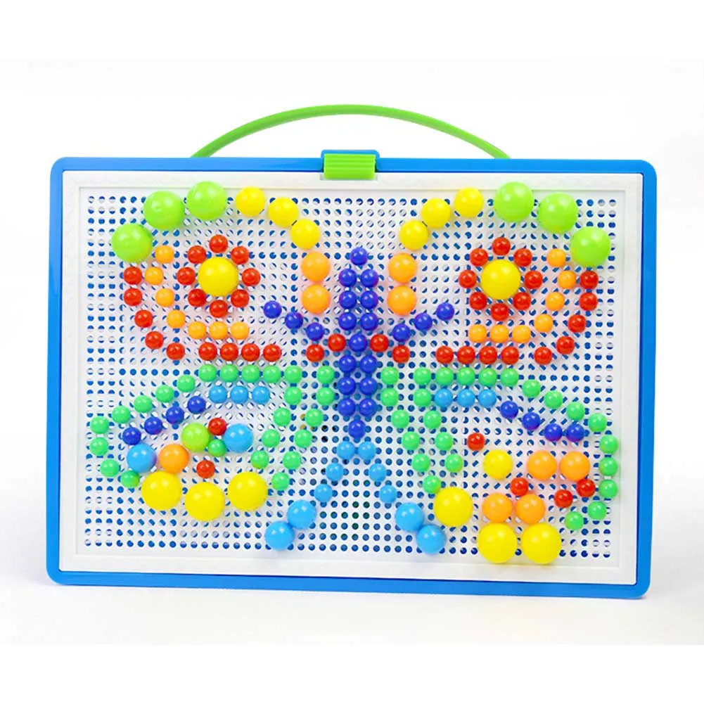 Мозаика Pegboard детская развивающая игрушка 296 шт гриб пазл для ногтей обучение по