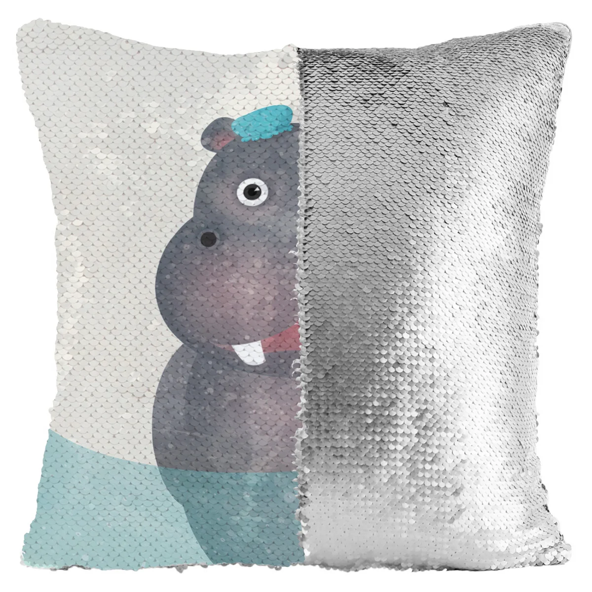 Хиппопотамус для купания животных Тема Волшебная Подушка Чехол с блестками