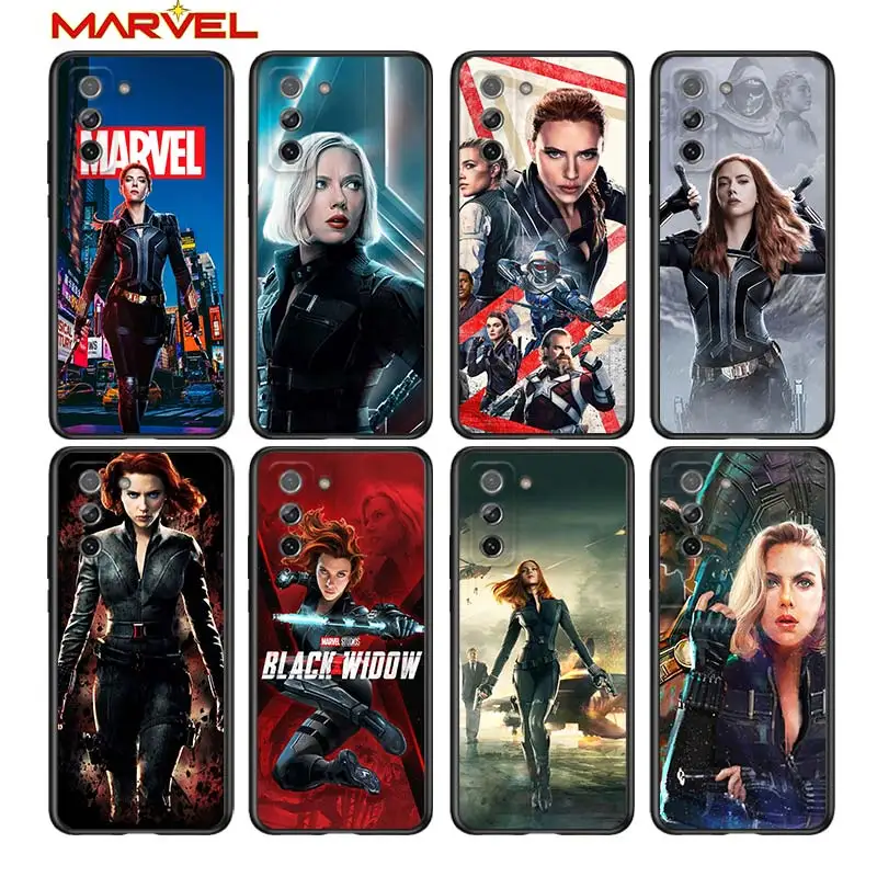 

Black Widow Marvel cool for Samsung Galaxy S21 Ultra Plus Note 20 10 9 8 S10 S9 S8 S7 S6 Edge Plus Black Phone Case