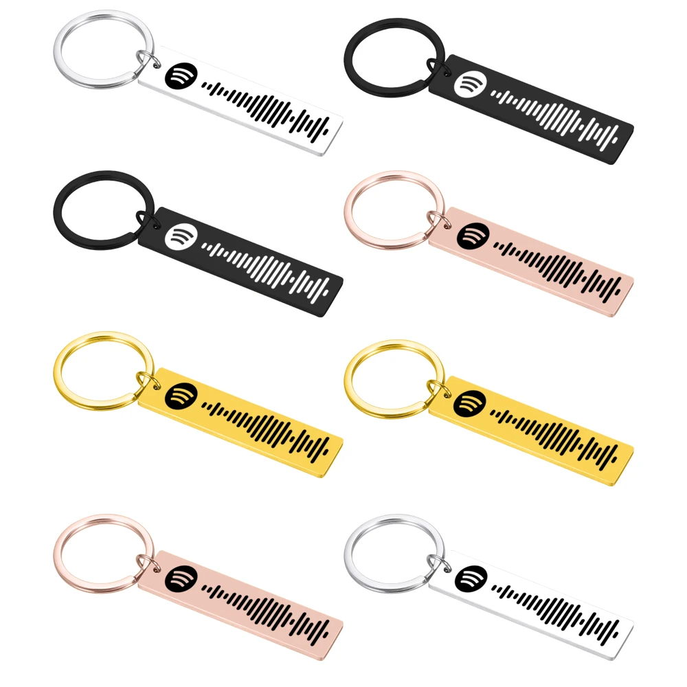 

Custom Code Keychain Favorite Song Customized Song Name Singer Spotify Code Music Teacher Boyfriend Girlfriend Gift Music Lover