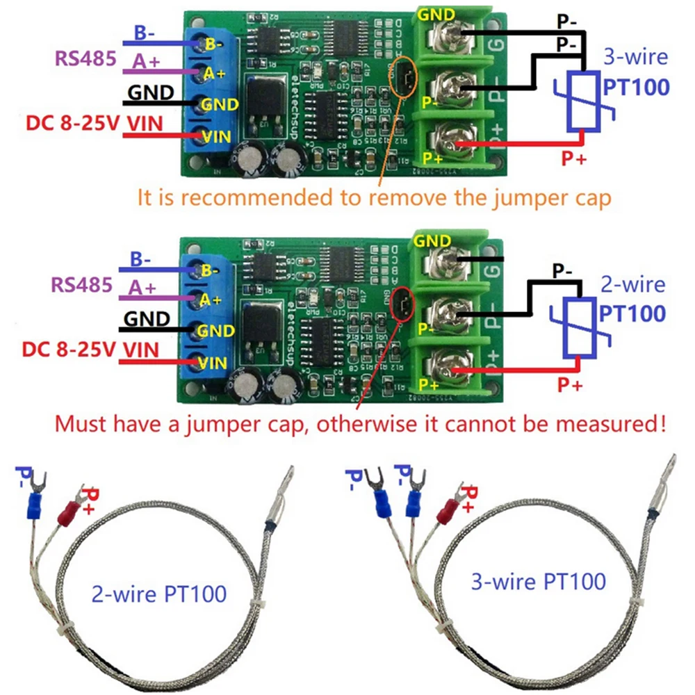 3-проводной PT100 RTD термопара модуль датчика температуры PCB цифровой датчик