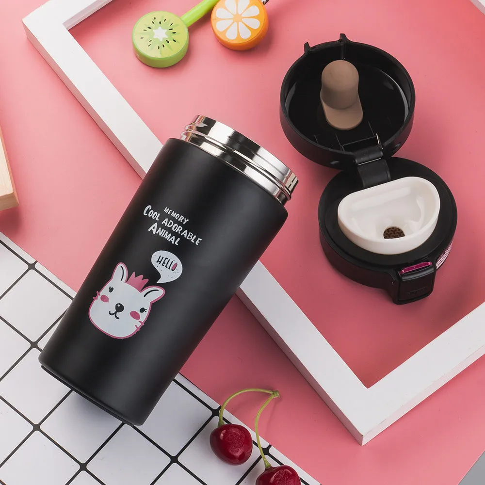 Забавная бутылка для воды портативная вакуумная фляжка из нержавеющей стали
