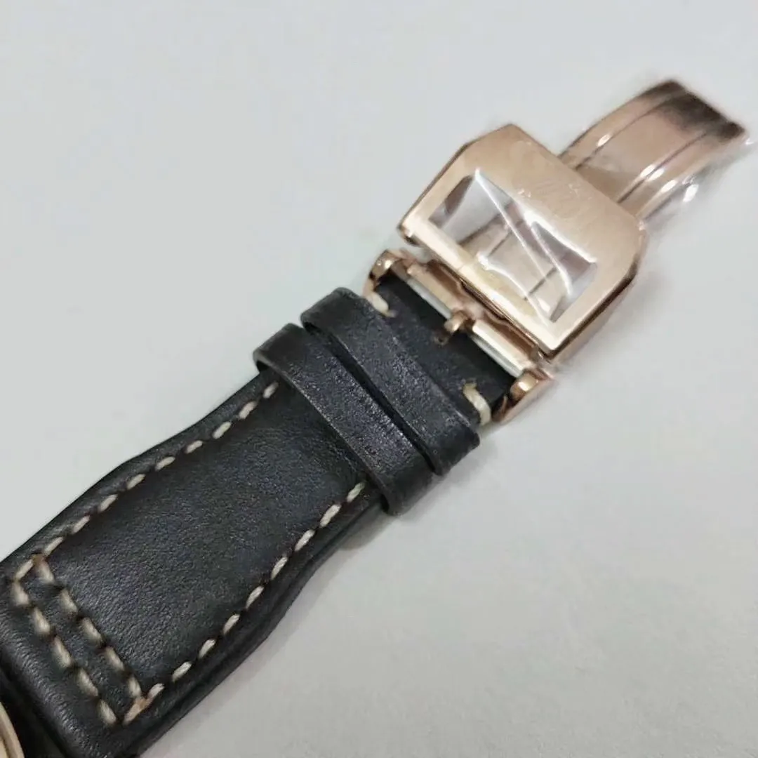 

Classic Men Automatic Mechanical Rose Gold Brown Cow Leather Stainless Steel Tourbillion Daydate Sapphire Watch AAA+ 47mm