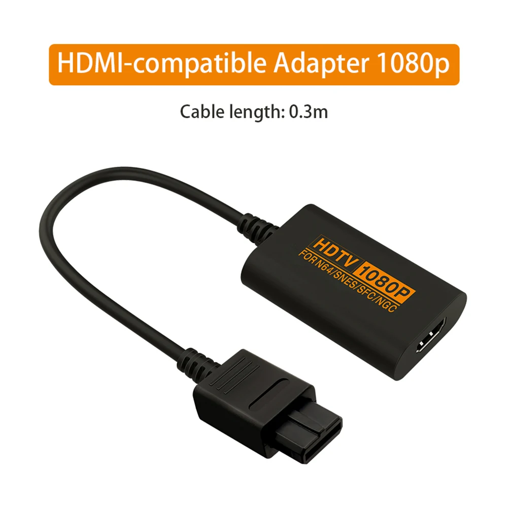 

Composite to HDMI-Compatible Converter Adapter 1080P for Nintend 64 N64/SNE.S/NGC/SFC Retro Video Game Console HD Cable