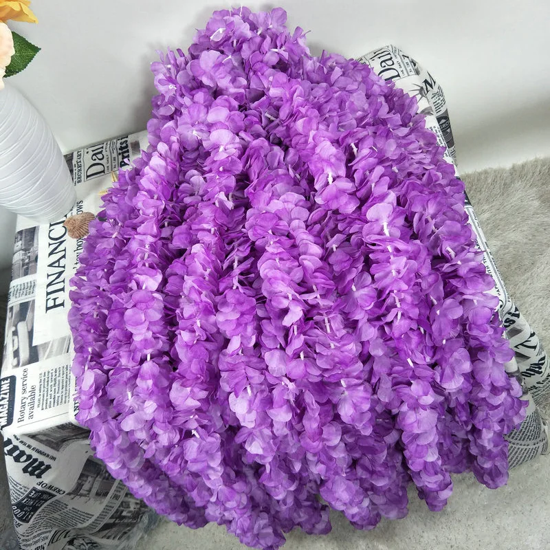 100cm Artificial Hydrangeas flower rattan orchid string wedding hydrangea vines simulation floral home decoration | Дом и сад