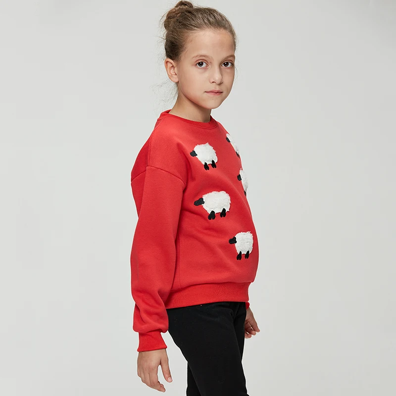 GLO STORY Повседневный свитер для девочек милый пуловер с круглым вырезом и рисунком