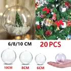 20 шт. Рождественский прозрачный шар, пластиковая Рождественская елка, открывающийся шар, шар, украшение, подарок, подарок, вечеринка, украшение для дома, сделай сам