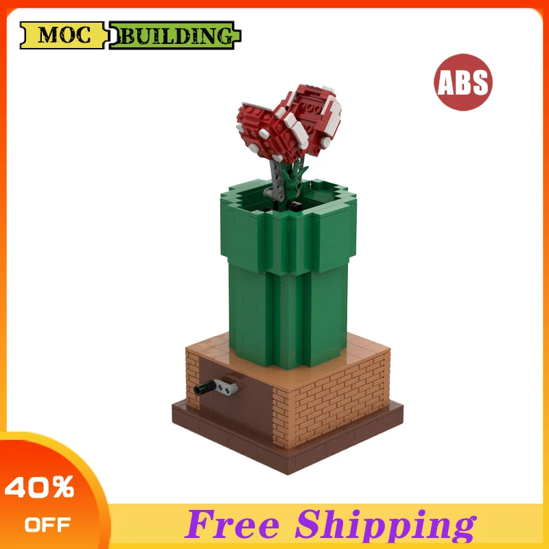 

Детские Классические ностальгические игры Super Mario Man-eater Flower MOC строительные блоки сборка технология кирпич детские игрушки подарки
