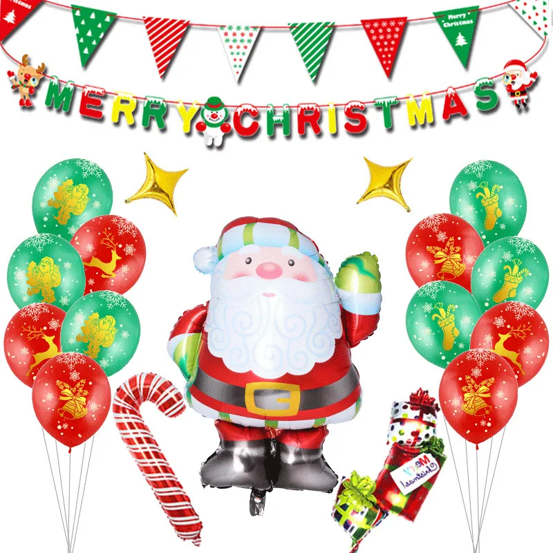 

Christmas 2021 Santa Claus Balloon Set Holiday Atmosphere Decoration Party Decoration Decoration Aluminum Film Balloon