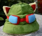 Игра Косплэй Быстрый разведчик Teemo Косплэй шляпа высокое качество милые плюшевые домашние тапочки с изображением Косплэй s Кепки Косплэй s Аксессуары Реквизит Шапки