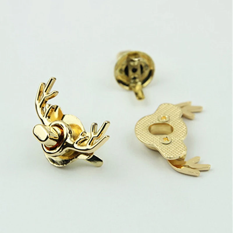 

1pcs Metal Deer Shape Turn Lock Mini Cute Twist Lock Clasp for Handbag Bag Purse Luggage Hardware Closure Bag Parts Accessories