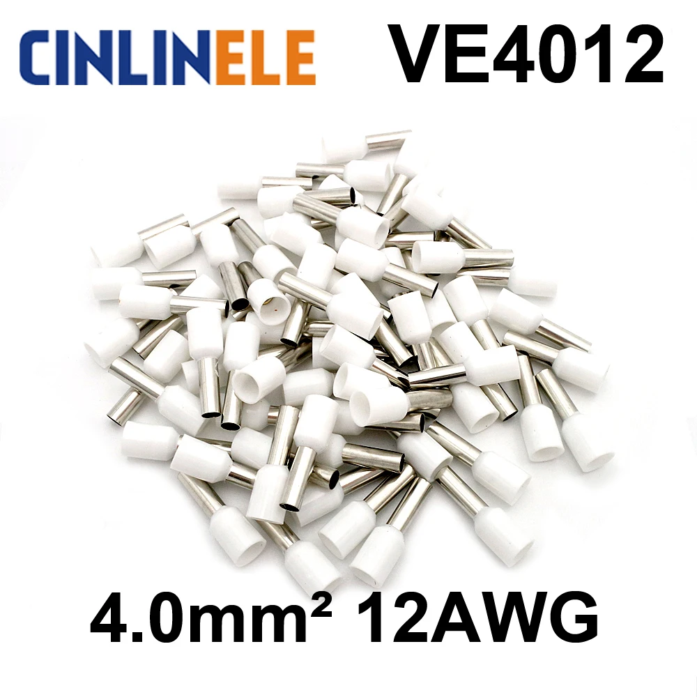 Обжимная Клемма VE4012 1000 шт./лот предварительно изолирующая наконечники штыря AWG 12 4