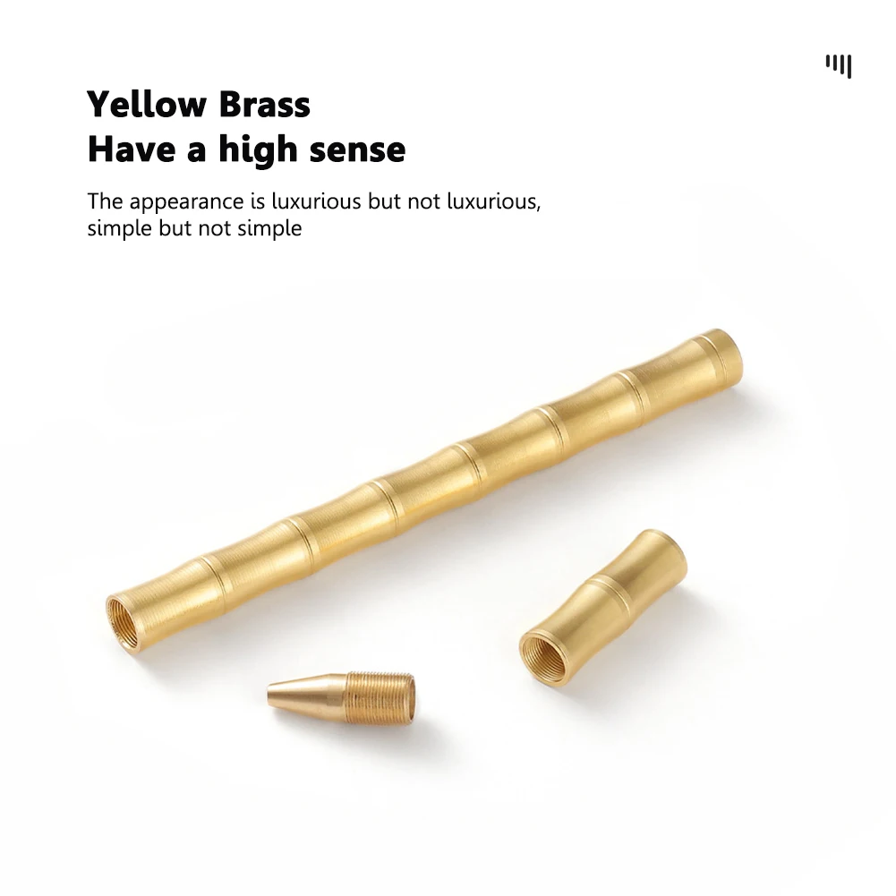 

B1pc Creative Bamboo Metal Brass Ballpoint Pen Holder Retro Bamboo Pen Pure Copper Pen Neutral Water Pen for School Office Suppl