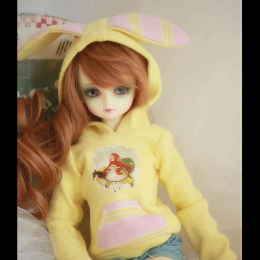 Одежда для кукол Cateleya Bjd желтая плюшевая верхняя одежда с кроличьими
