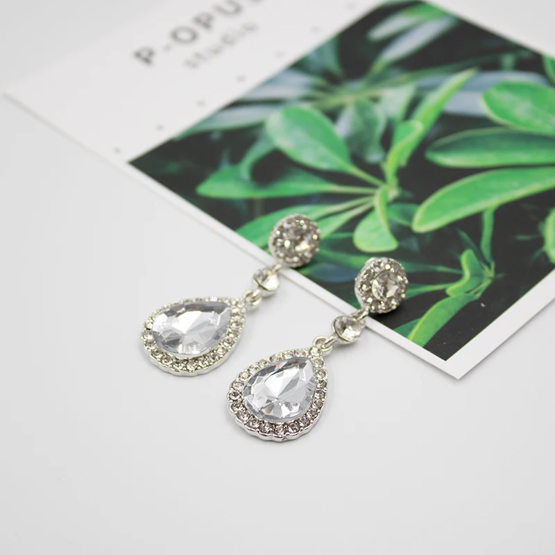 Серьги Свадебные ювелирные изделия Стразы свадебные серьги для женщин круглые