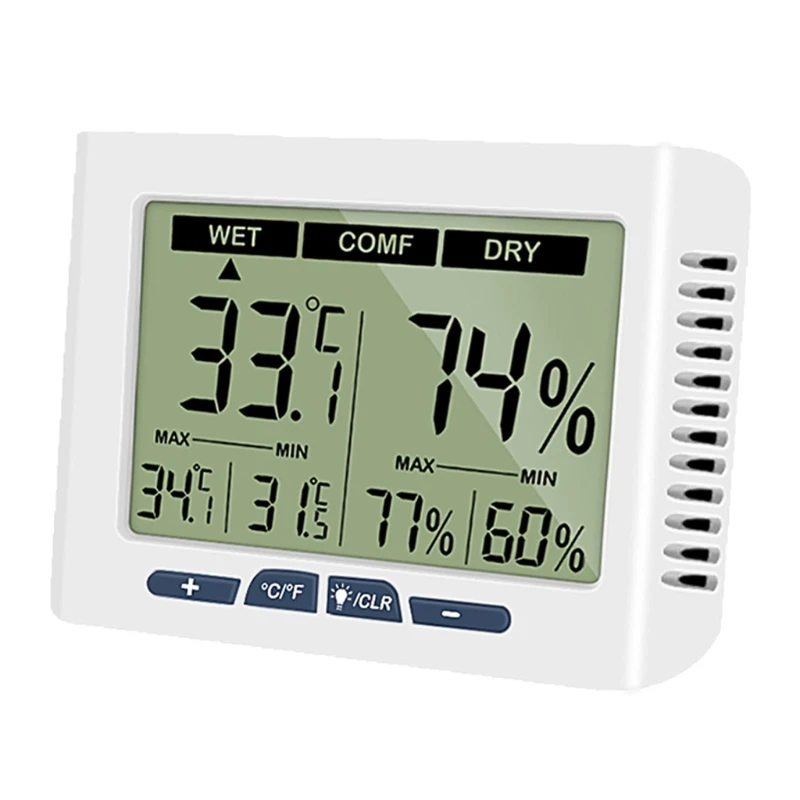 

LCD Hygrometer Indoor Thermometer,Desktop Digital Temperature and Humidity Meter K3KD