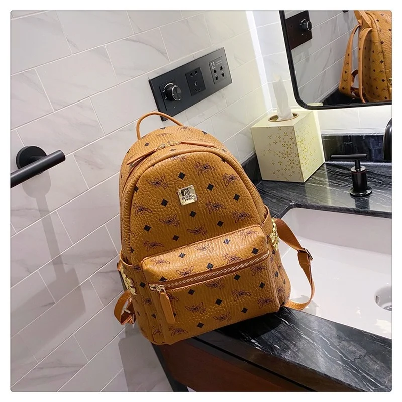 

Mini Backpack PU Leather Bag for Teenage Girl All-Match Outdoor Travel Bolsa Female Ladies School Backpack Small Bagpacks