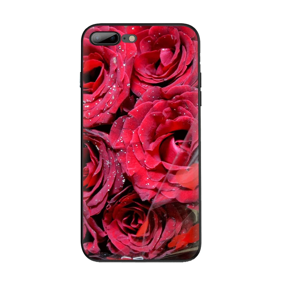 Чехол для iPhone 7 8 6 6s Plus 11 Pro XR X XS Max роскошный чехол красивый сад красные розы цветы