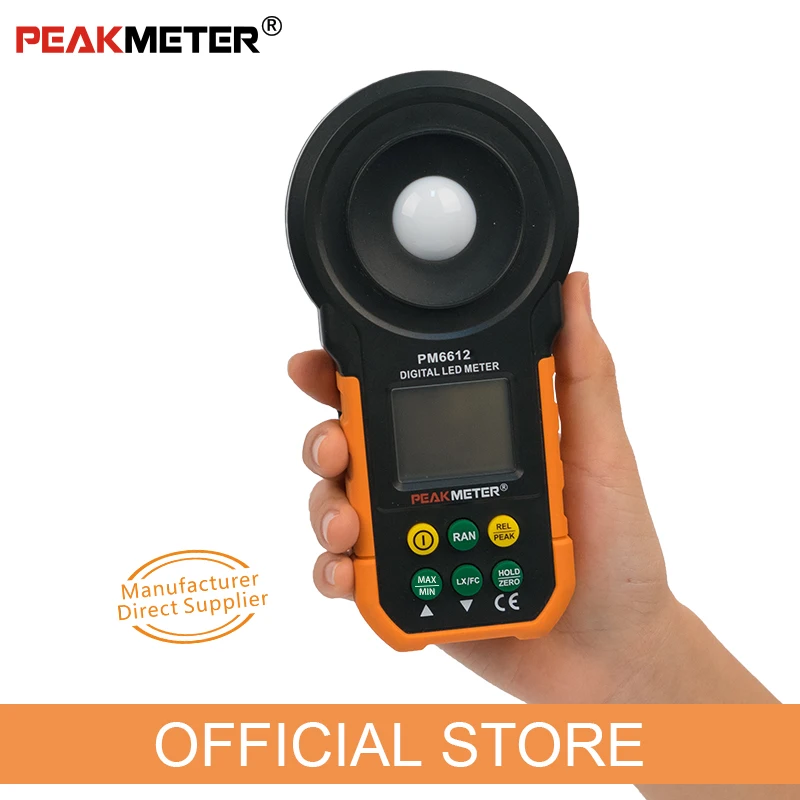PM6612 Цифровой Люксметр 200000 LUX светильник метр Тесты головках Spectra Авто Диапазон