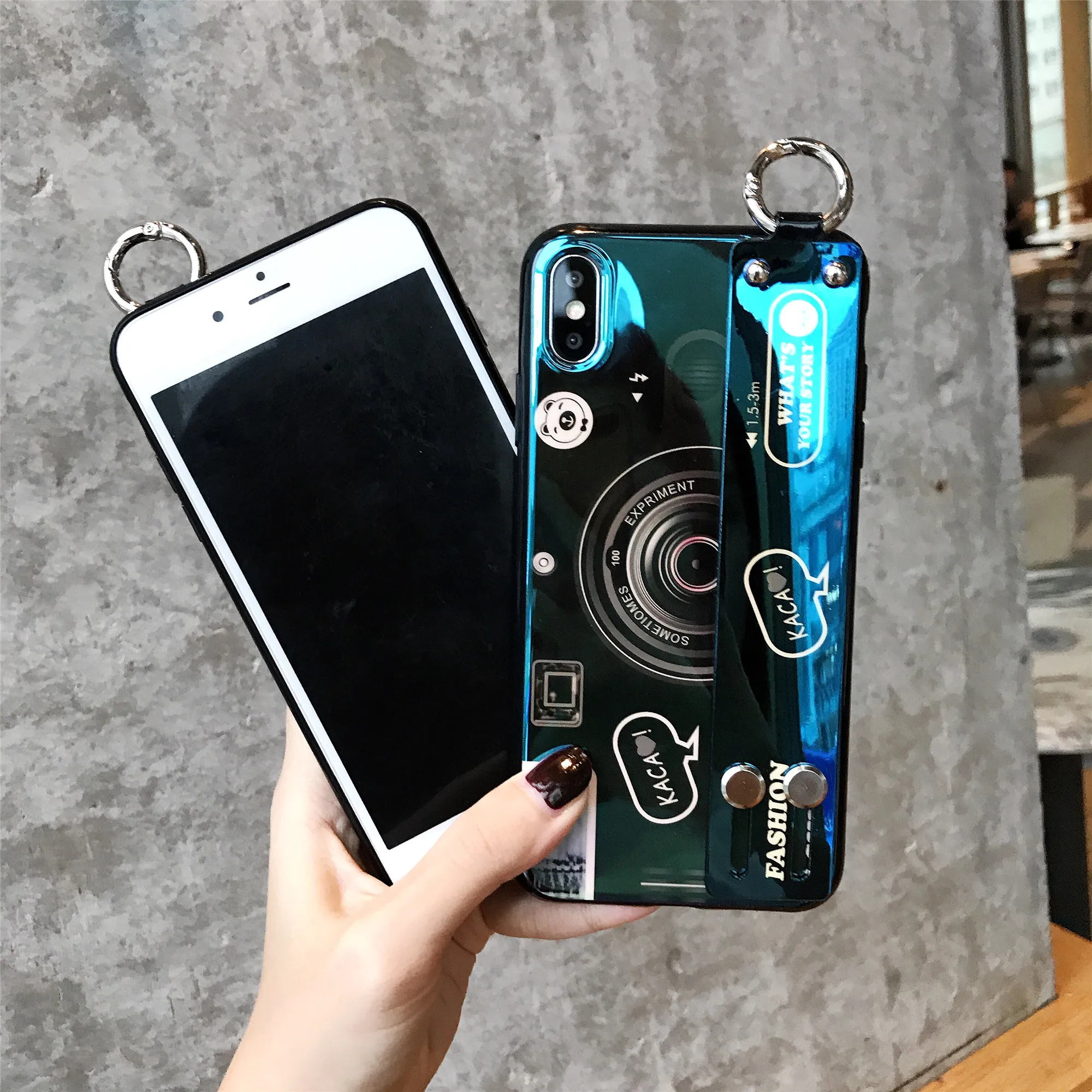 Ретро Камера 3D ремешок Стенд держатель мягкий ТПУ чехол для телефона samsung Galaxy A70 A60