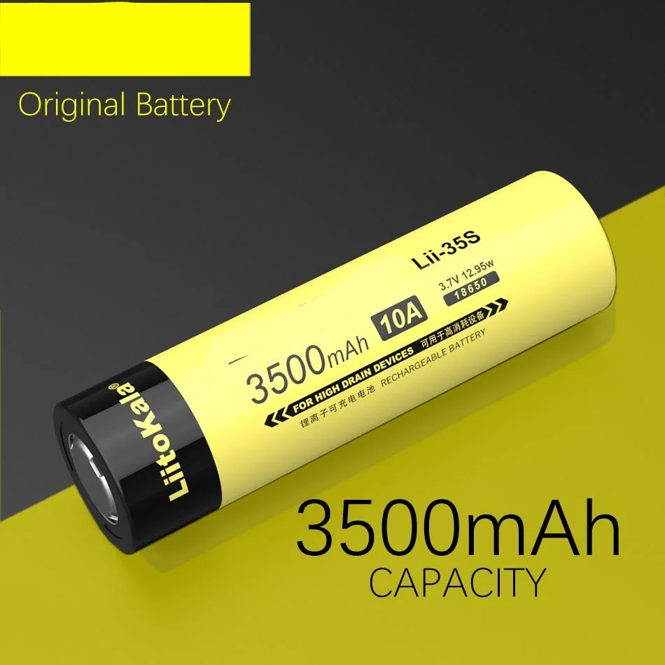

4 PCS Lii-35S 18650 Battery3.7V Li-ion 3500mAh Lithium Battery For High Drain Devices.for Flashlight