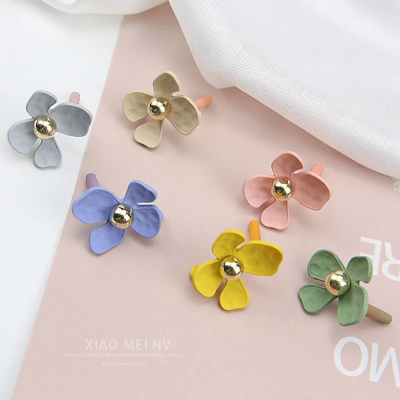 6 шт 2020 новые модные милые серьги матовые после подвешивания спрей краска цветок