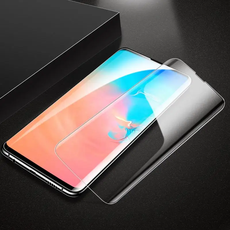 Прозрачное изогнутое жидкое ультрафиолет закаленное стекло для samsung Galaxy Note 10 Pro 8 9 S10 S8 S9 Plus S10E S7 edge защита экрана