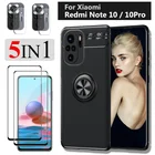 чехол Redmi Note 10S, защитное стекло + чехол с кольцом для Xiaomi Redmi Note10 Pro 10S 10 5G защитная пленка и силиконовый чехол редми нот 10 проредми нот 10 чехол redmi note 10 pro чехлы redmi note 10 pro чехол