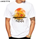 Футболка AMEITTE Мужская Акварельная с принтом африканского короля льва и шрама, хипстерская рубашка с принтом акана Матата, лето