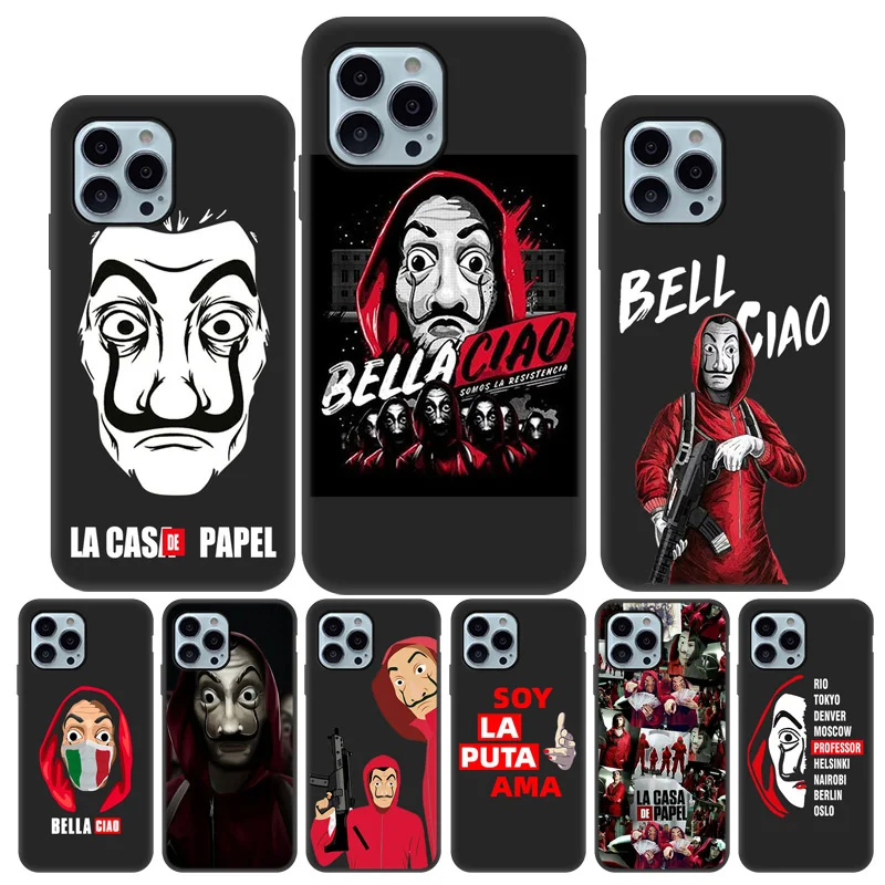 

La Casa De Papel Funda For iPhone 13 Pro Cases Silicone Phone Case Iphone 11 12 Pro Max Xr SE 2020 7 8 6 6s Plus Soft TPU Covers