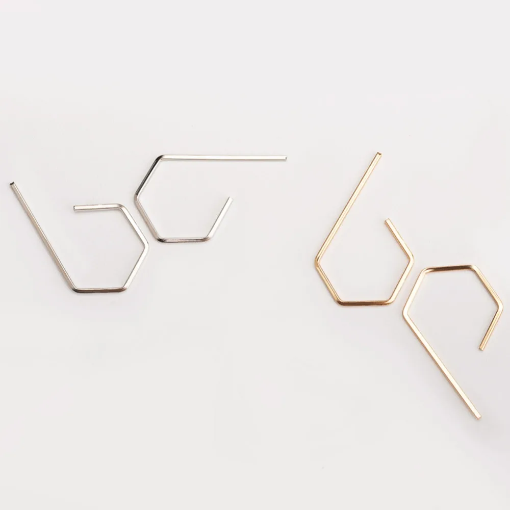 2 пары святить шестиугольник серьги для женщин металлические геометрические boucles