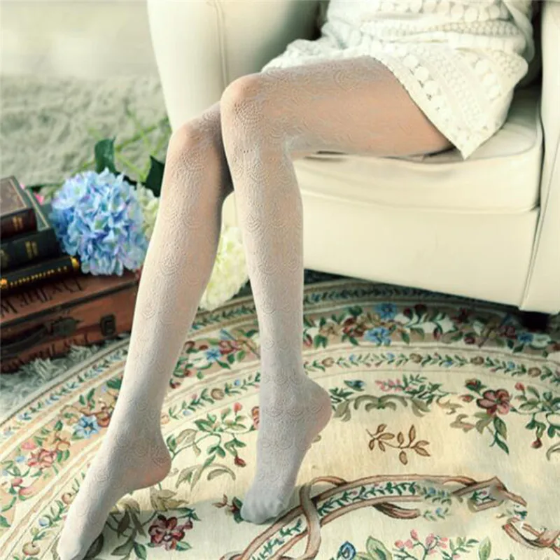 Пикантные прозрачные чулки зимние кружевные вертикальные колготки для женщин