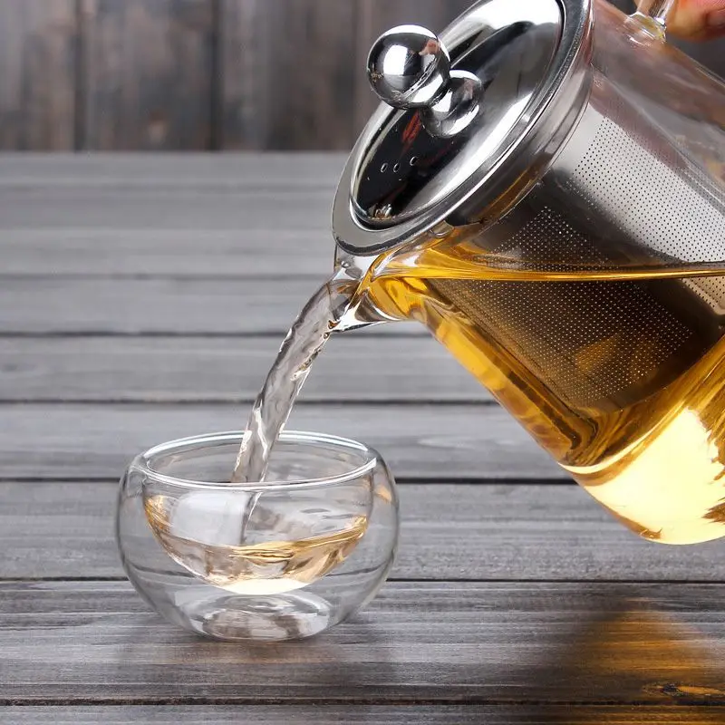 5 размеров хороший прозрачный чайник из боросиликатного стекла с ситечком для