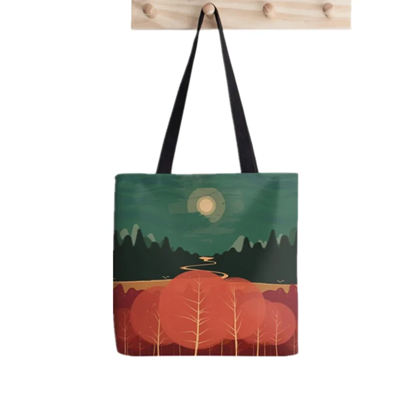 

Shopper Midday Mountains Tote Bag Printed Tote Bag women Harajuku shopper handbag girl Shoulder shopping bag Lady Canvas Bag
