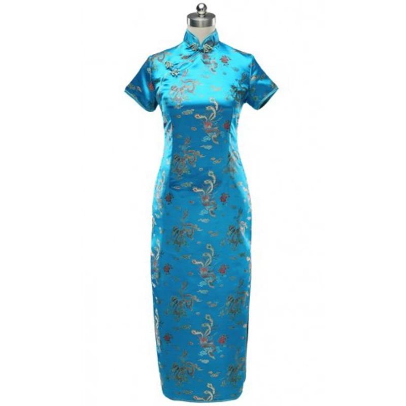 

fashion red cheongsam Chinese evening dress women satin novelty clothing ladies elegant women's long cheongsam Size S-3XL