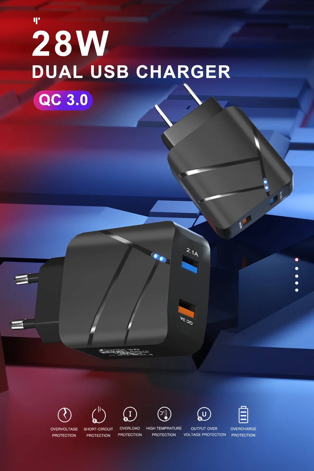 GTWIN Быстрая зарядка usb многопортовый Европейский стандарт британское и