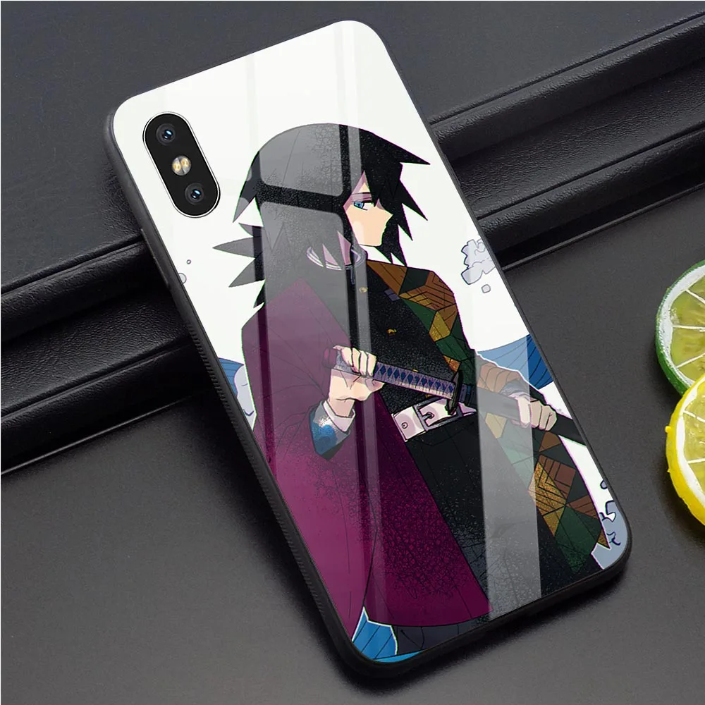 K3022907 Demon Slayer Tomioka Giyuu чехол из закаленного стекла для телефона для iPhone Xs Max чехол X 6 6S XR 8 Plus 7 5S 5 SE чехол s - Цвет: K3022907