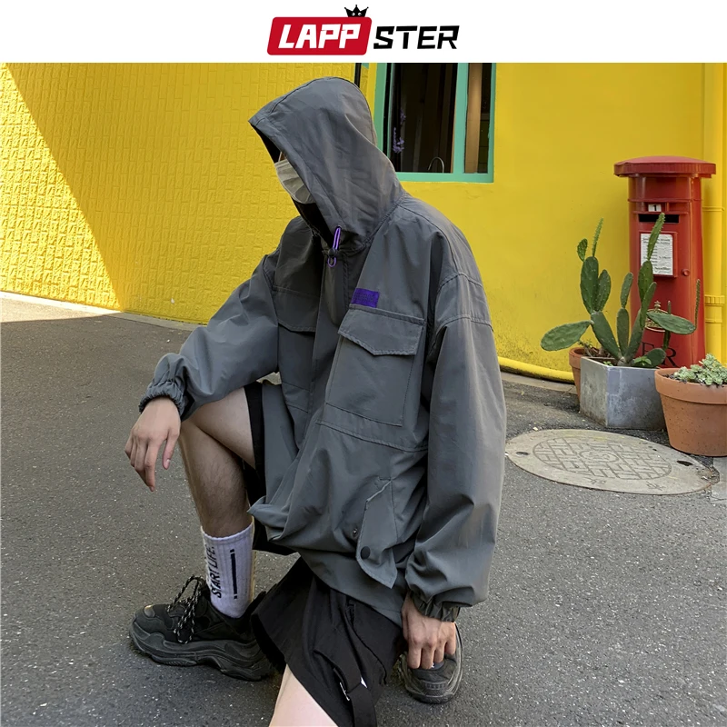 Куртка LAPPSTER мужская оверсайз ветровка в стиле хип-хоп желтый модный пиджак с