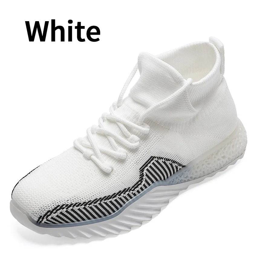 White BIMUDUIYU; осенние кроссовки; женская сетчатая обувь на плоской подошве; женская повседневная обувь из эластичной ткани на платформе со шнуровкой; дышащие женские кроссовки - Цвет: White