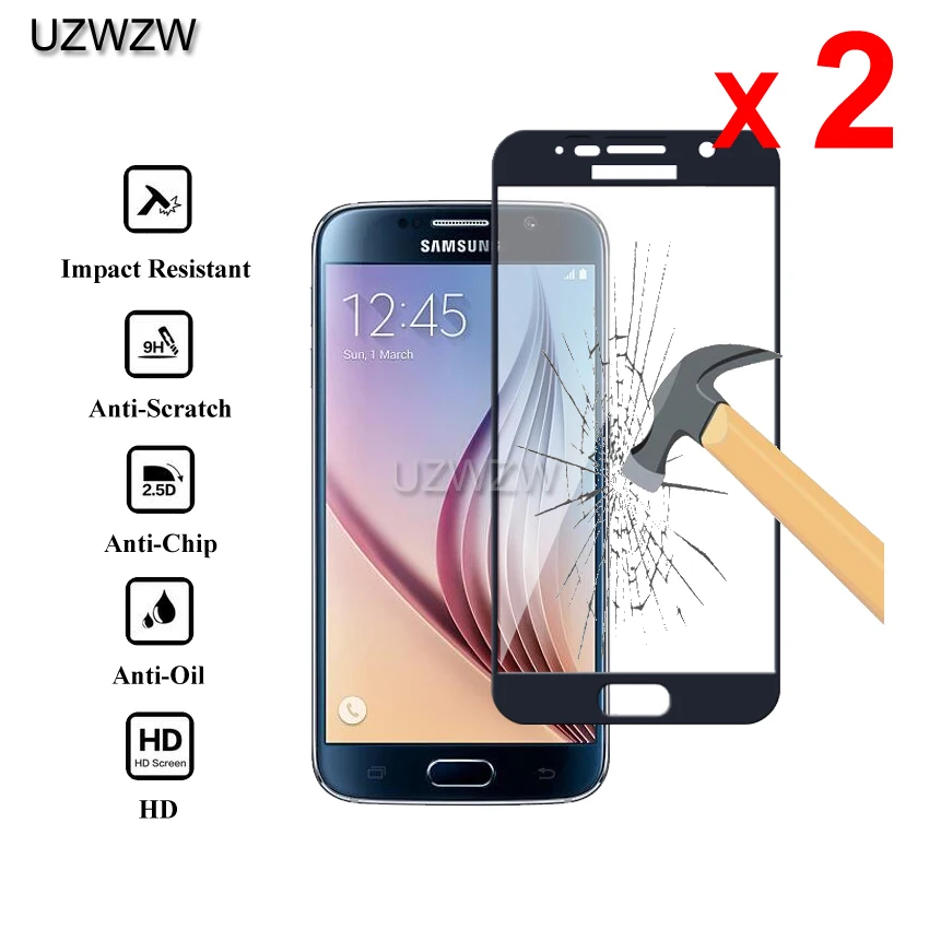 2 шт закаленное стекло для samsung Galaxy S6 полное покрытие 0,26 мм 2.5D экран защитное закаленное стекло для samsung Galaxy S6 стекло