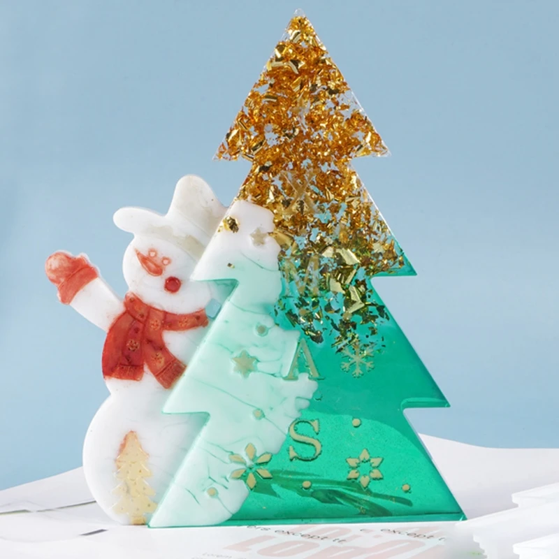 

Crystal Epoxy Resin Mold Santa Christmas Tree Decorations Listed Casting Silicone Mould DIY Crafts Jewelry Pendant Making Tools