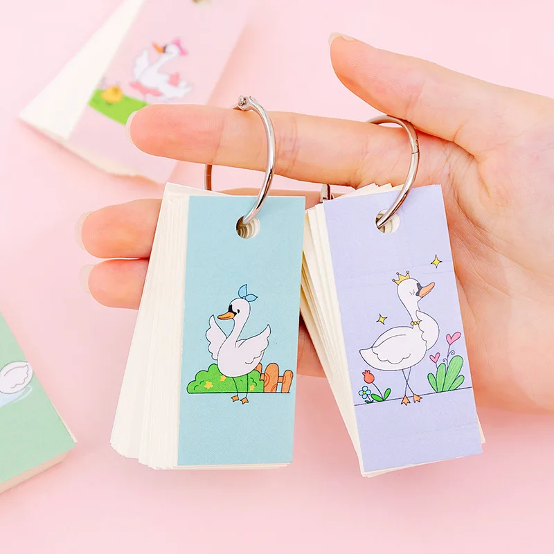 Корейский Kawaii Swan memo pad аниме-кольцо пустой блокнот милый флэш-индекс карты для