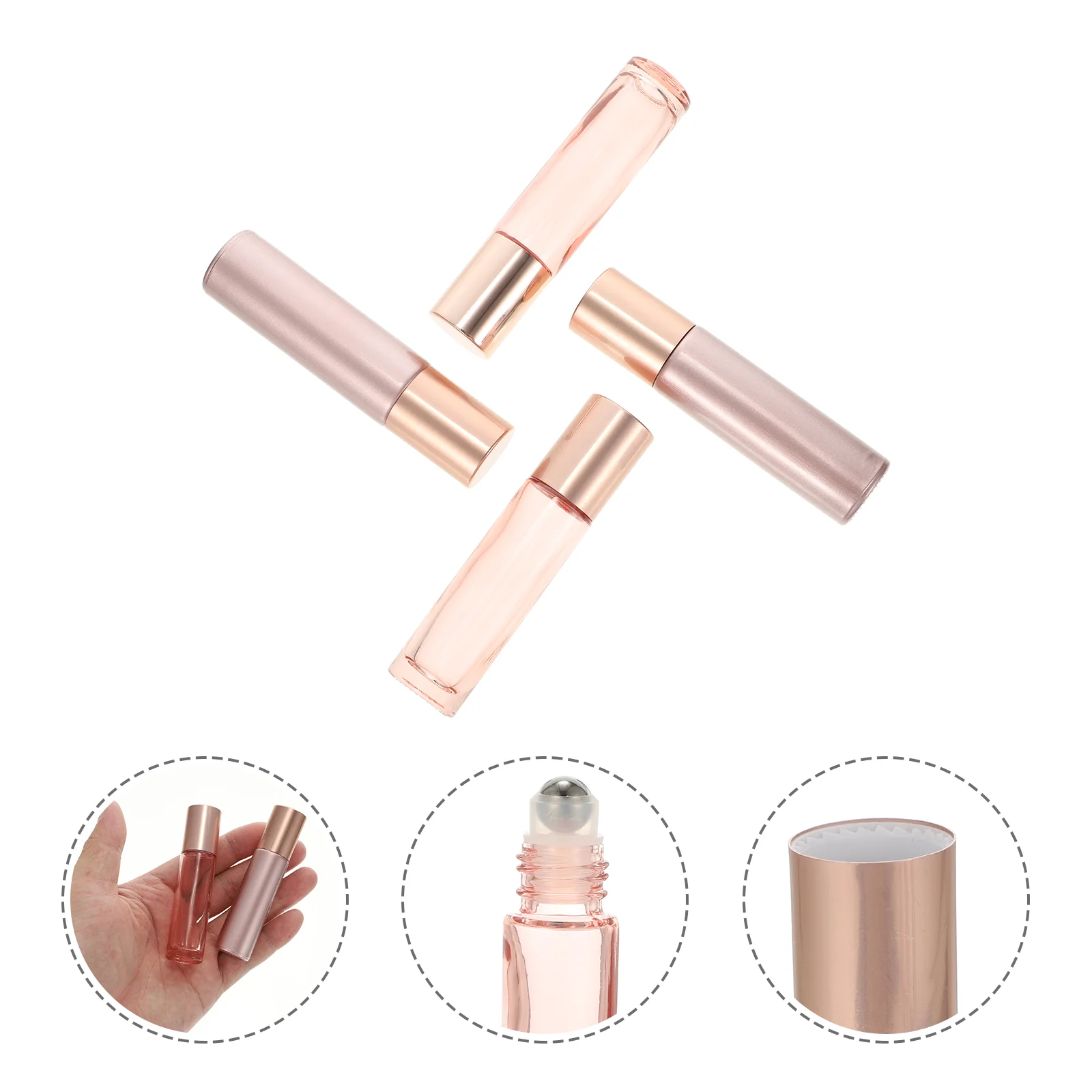

12Pcs 10ml Essential Oil Glass Roller Bottles Portable Dispenser for Home Travel