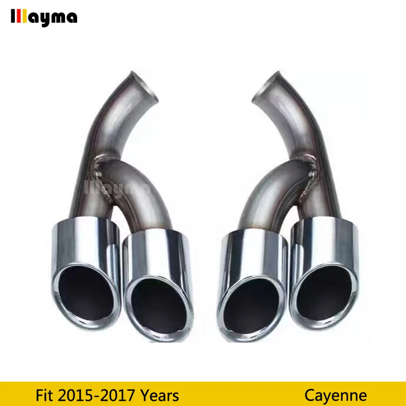Electroplate Tail Exhaust Tips Muffler Pipe For Porsche Cayenne 2015 2016 2017 year Stainless steel mufflers | Автомобили и