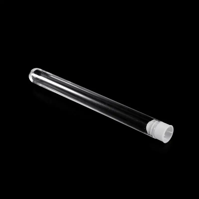 

100Pcs Clear Hard Plastic Test Tube With Screw Cap 15x150mm U-shaped Bottom Long Transparent Test Tube Lab Supplies