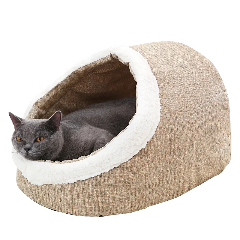 Съемная теплая кровать для кошек и собак круглая подушка домашних питомцев диван