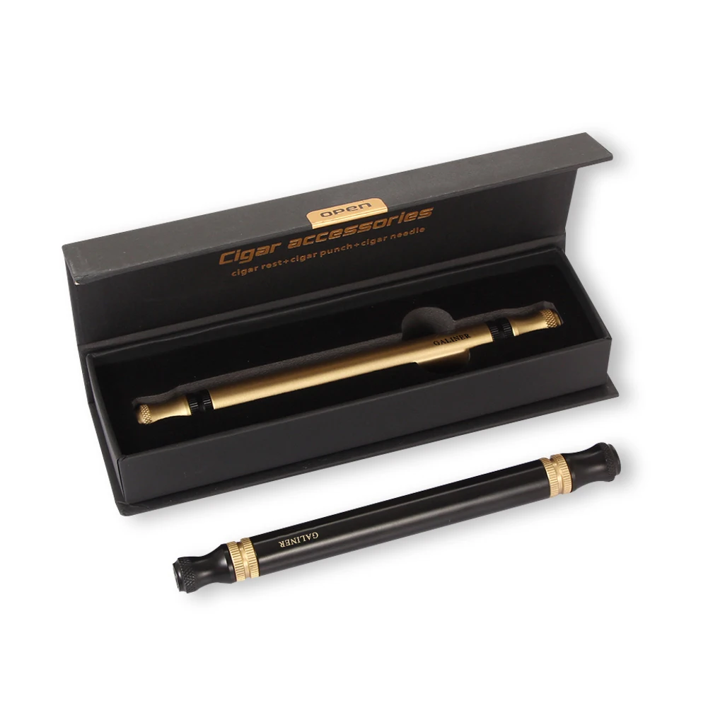 

Cigar Drill Holder Accessories New Cigar Pass Portable Puncher Tools Stainless Steel Craft Cigar Needles W Gift Box