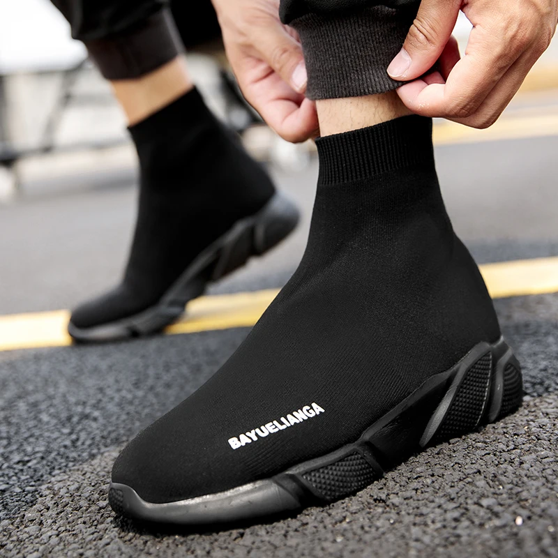 

High Top Running Shoes for Men Women Sneakers Breathable Sport Shoes Sock Boots Woman Chunky Shoes Flat Casual Athletic Trainers