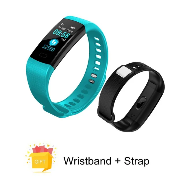 Sky Blue with Strap Bluetooth умный Браслет цветной экран Y5 C браслет с монитором сердечного ритма измерение кровяного давления фитнес-трекер Smart - Цвет: Sky Blue with Strap